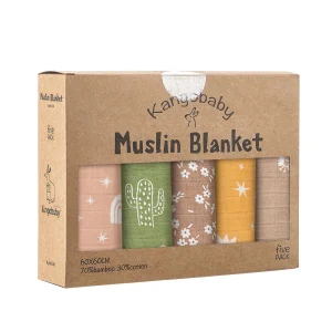 5 Pack Bamboo Cotton Muslin Blanket
