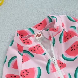 Toddler Girl  Swimsuit with Floral Print and Ruffle