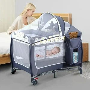 4 in 1 Portable Nursery Center with Bassinet Changing Table