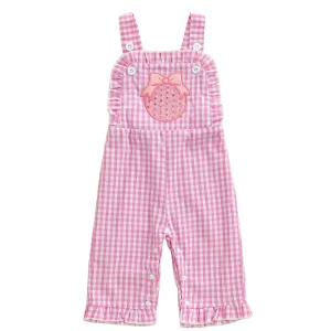 Overalls Plaid Embroidery Jumpsuit
