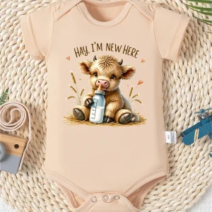 cow print baby romper onesie