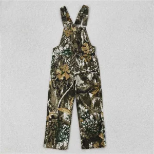 Kids Brown Leaves Camouflage DenimOverall