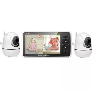 5 inch Video Baby Monitor with Two Camera and Audio