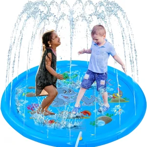 PVC Inflatable Splash Pad Sprinkler for Kids Outdoor Water Play Mat Toys for Family Backyard and Lawn Fun